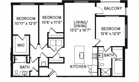Avenue64 Luxury Apartments in O'Fallon, Missouri C1a Floor Plan
